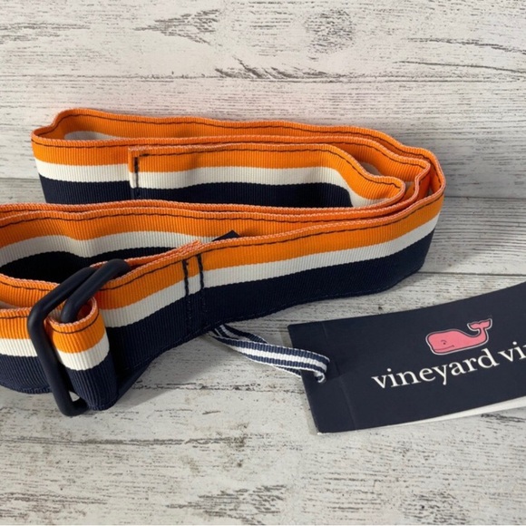Vineyard Vines Other - Vineyard Vines D Ring “Orange Peel” Belt. Orange, Navy, White. NWT XXL 🍊